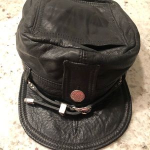 Motorcycle leather hat